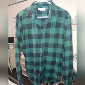 Green plaid woven top size medium aeropostale
